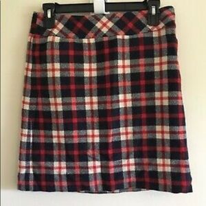 Talbots Red and Black Plaid A-Line Skirt